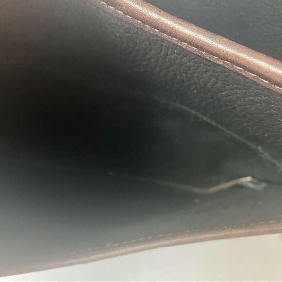 Brighton Vintage Two-Tone Leather Bucket Bag Purse - Picture 7 of 11